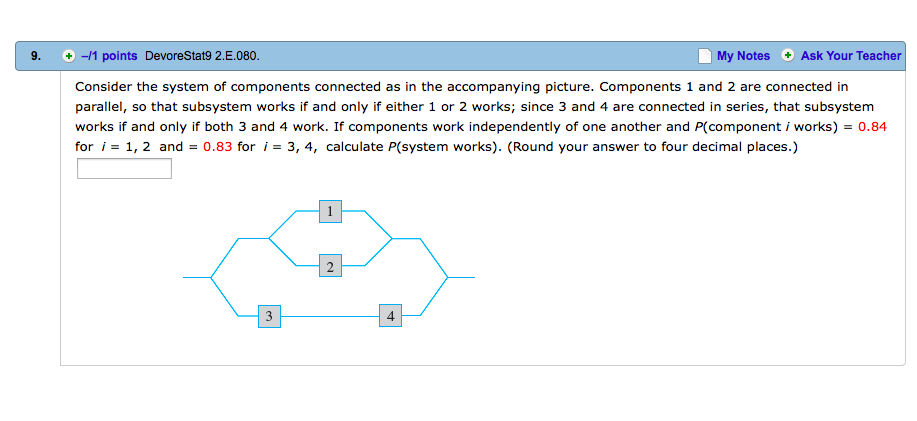 Solved Consider The System Of Components Connected As In The | Chegg.com