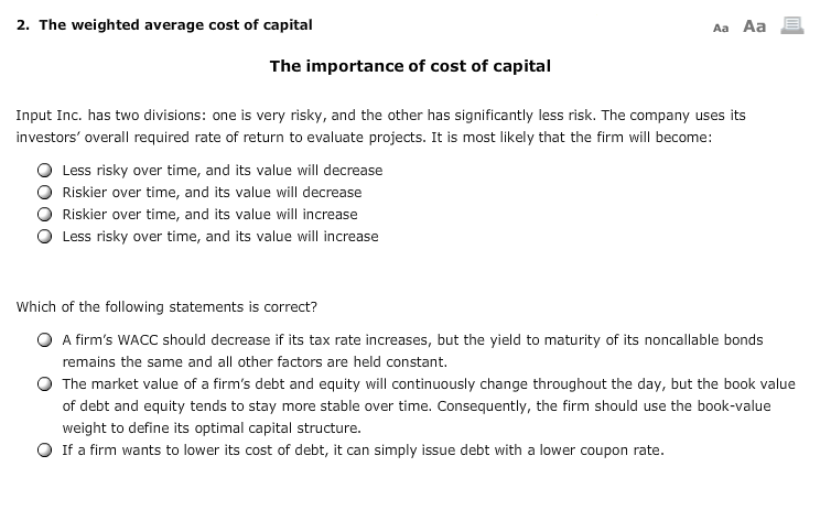 solved-the-weighted-average-cost-of-capital-the-importance-chegg