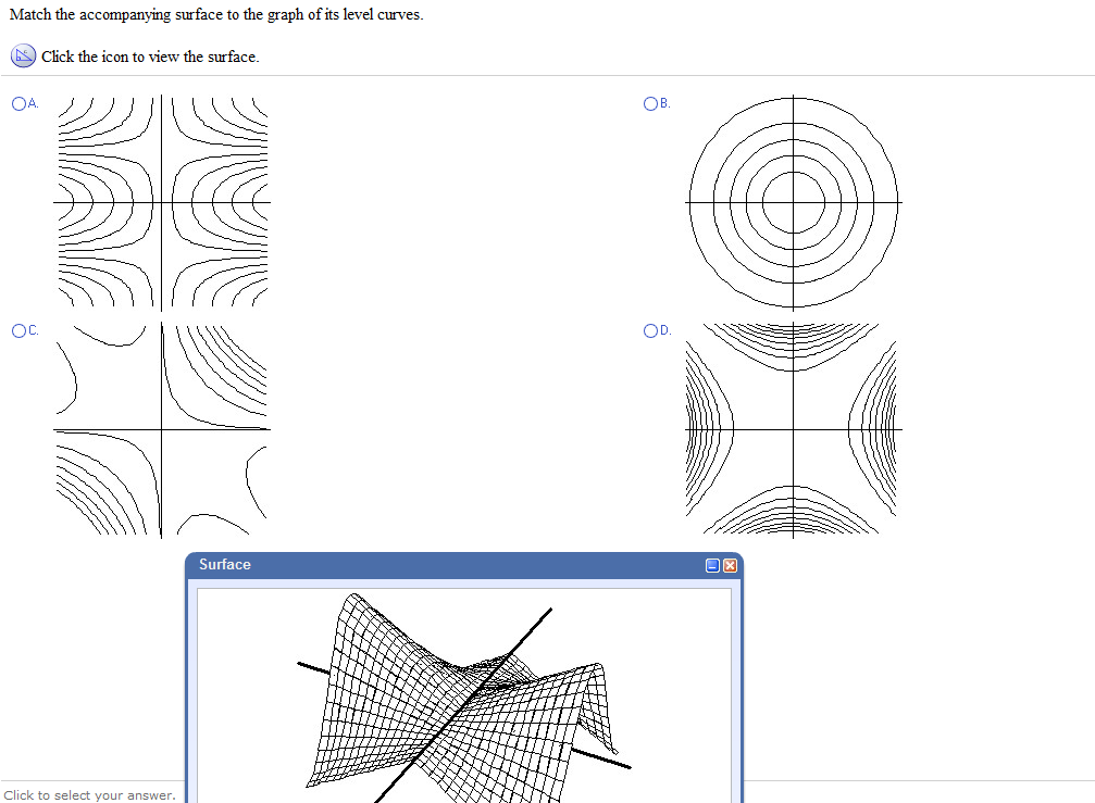 Solved Match the accompanying surface to the graph of its | Chegg.com