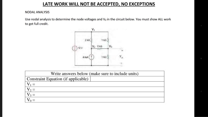 Solved NODAL Use nodal analysis to determine the node | Chegg.com