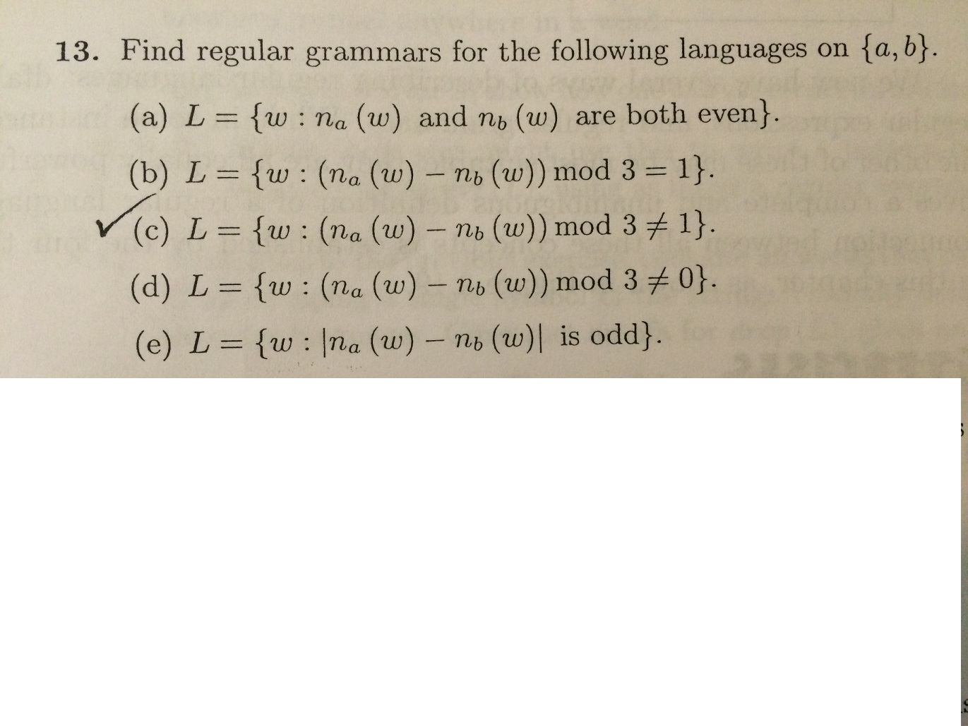 Solved Find Regular Grammars For The Following Languages On | Chegg.com