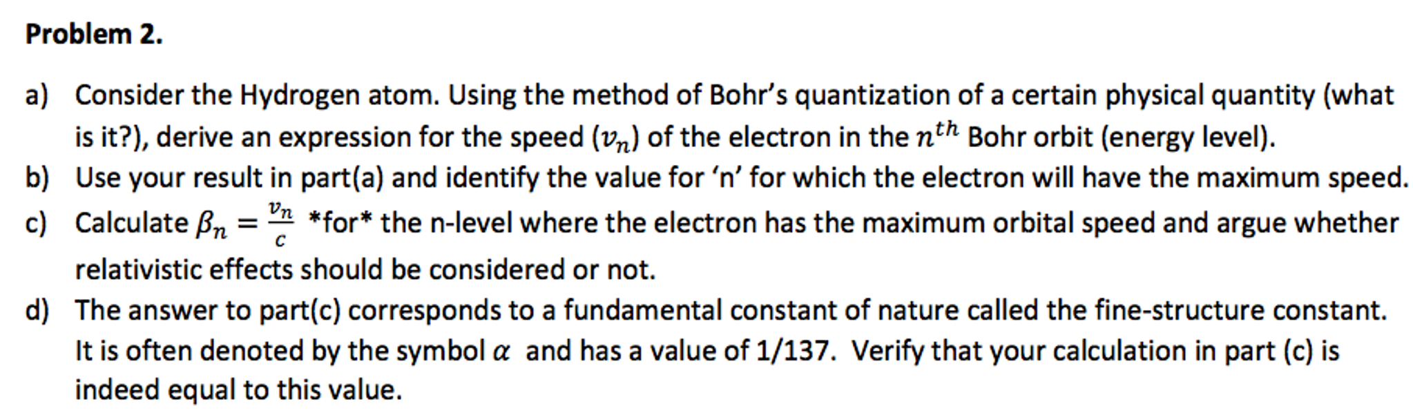 Solved Consider The Hydrogen Atom. Using The Method Of | Chegg.com