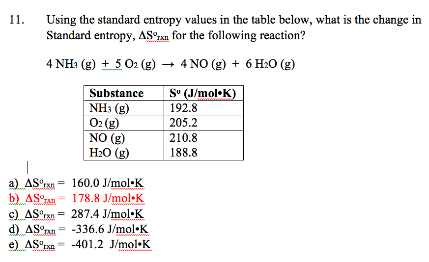 calculate absolute entropy from standard entropy