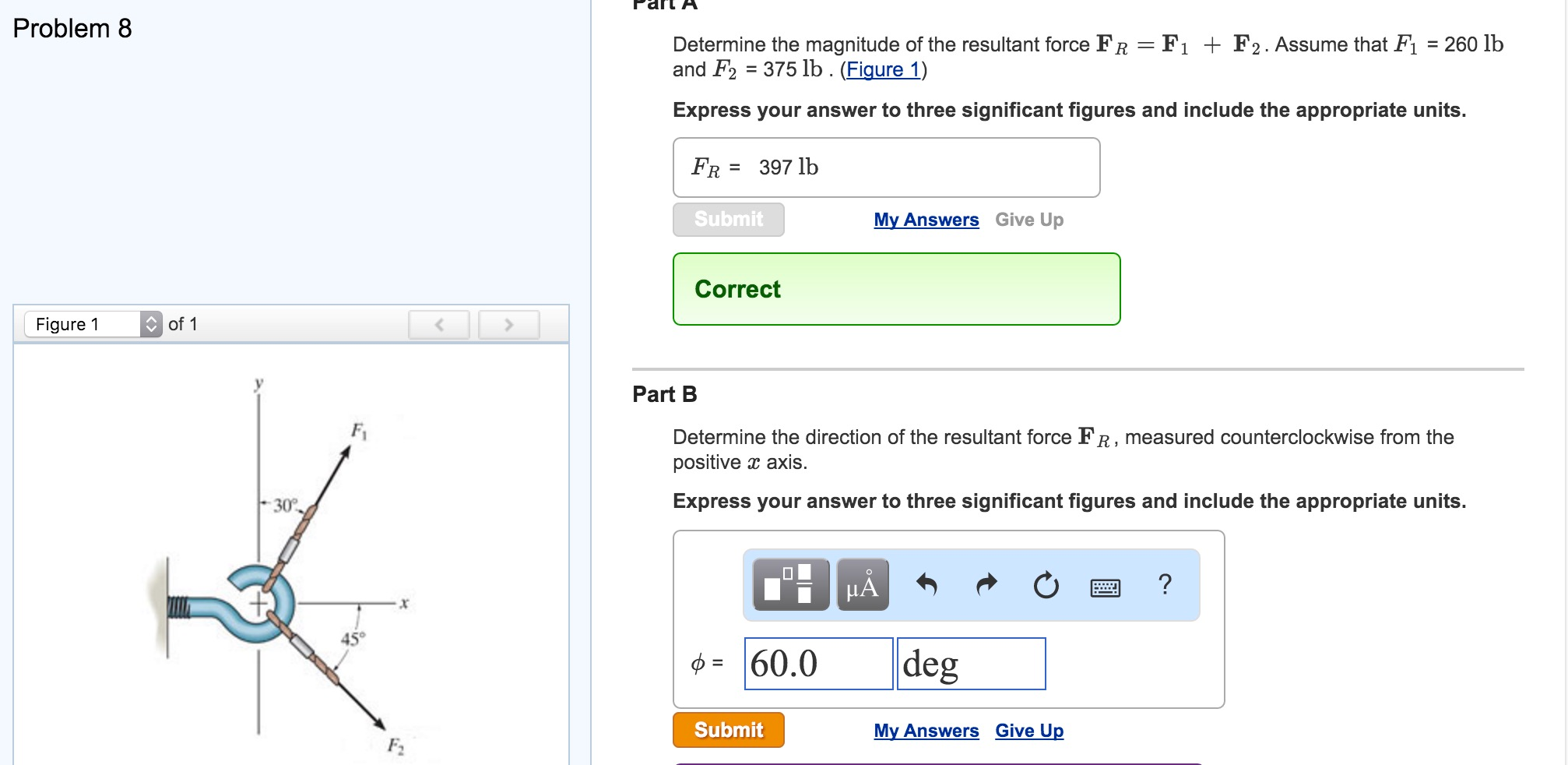 Solved Determine The Magnitude Of The Resultant Force F R 