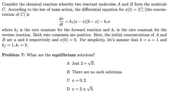 Solved Consider the chemical reaction whereby two reactant | Chegg.com