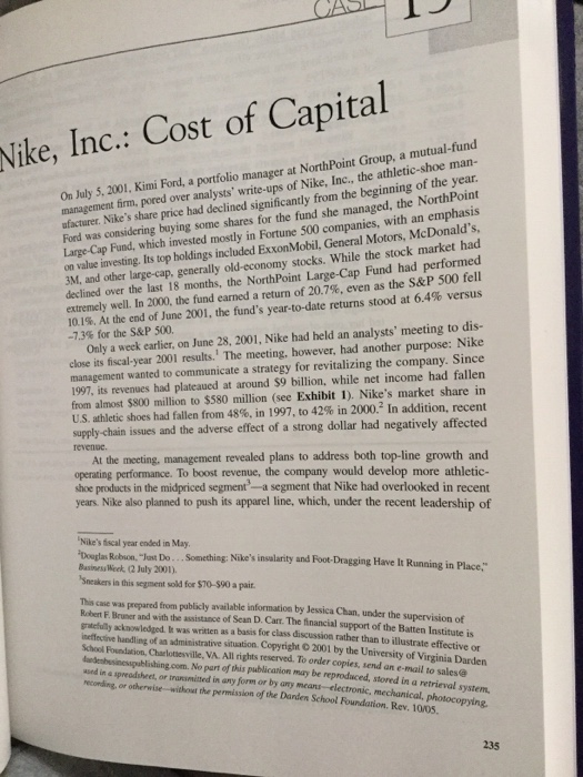 nike inc cost of capital case study
