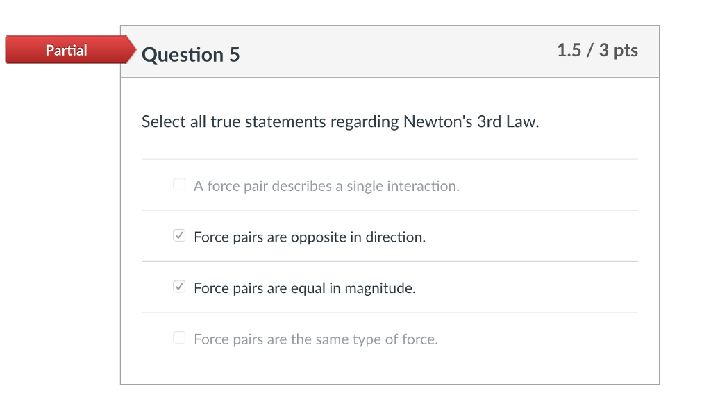 Solved Partial Question 3 2/3 pts Which of the following | Chegg.com