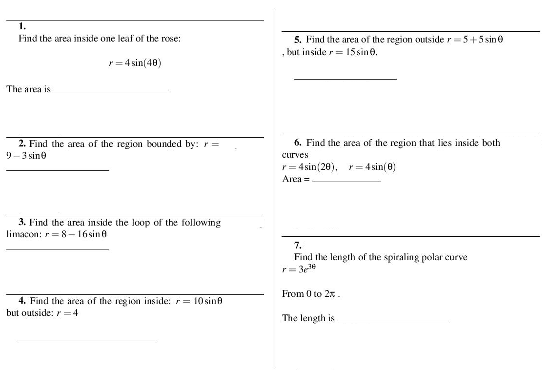 Solved Find the area inside one leaf of the rose: r = 4sin(4 | Chegg.com