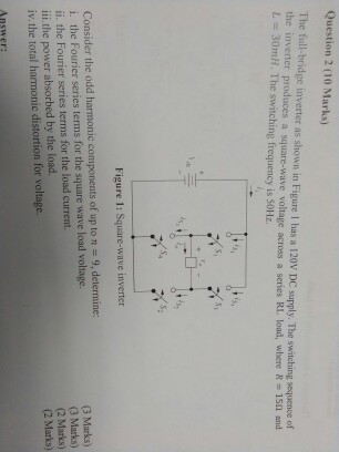 Solved The full-bridge inverter as shown in Figure has a | Chegg.com