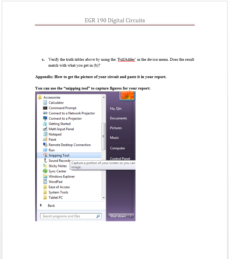 Solved EGR 190 Digital Circuits EGR 190 Digital Circuits