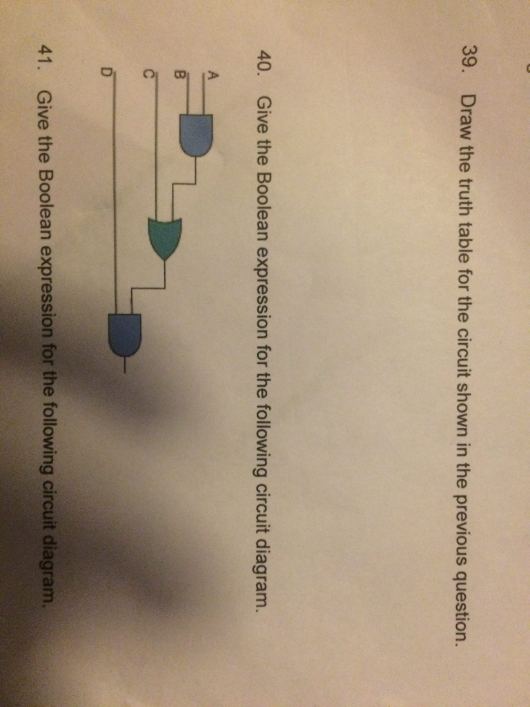 Solved Draw the truth table for the circuit shown in the | Chegg.com