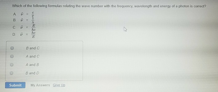 Solved Which of the following formulas relating the wave | Chegg.com