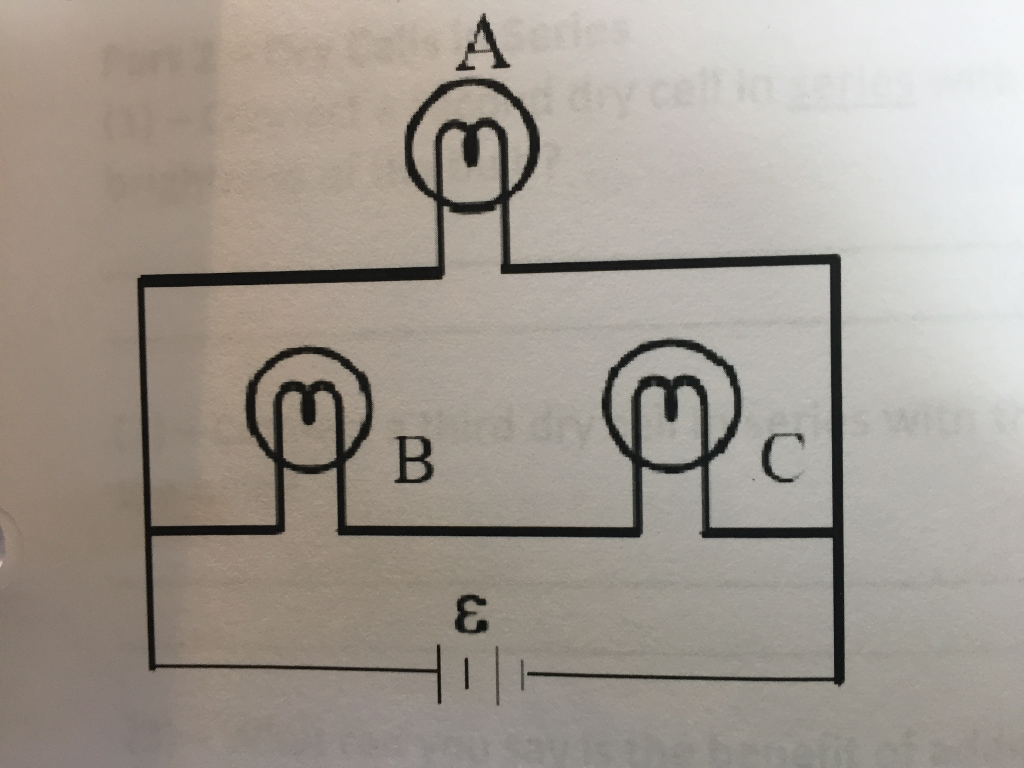 Solved Bulbs A, B and C are identical and all are glowing. | Chegg.com