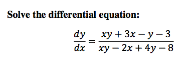 Solved Solve the differential equation: dy/dx = xy + 3x - y | Chegg.com