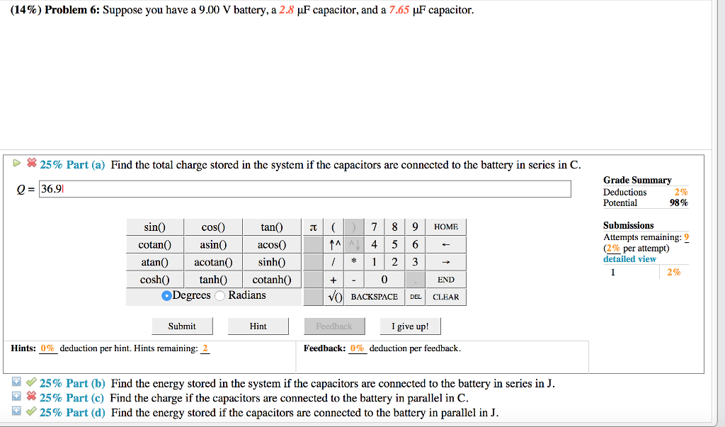 Solved (1496) Problem 6: Suppose you have a 9.00 V battery, | Chegg.com