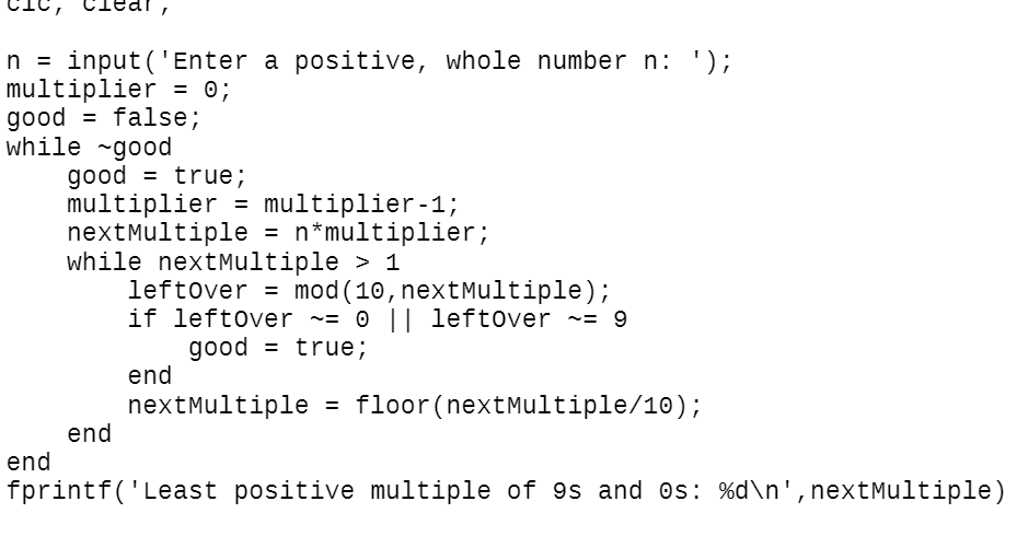 Solved need to manipulate this matlab code so that niven a chegg