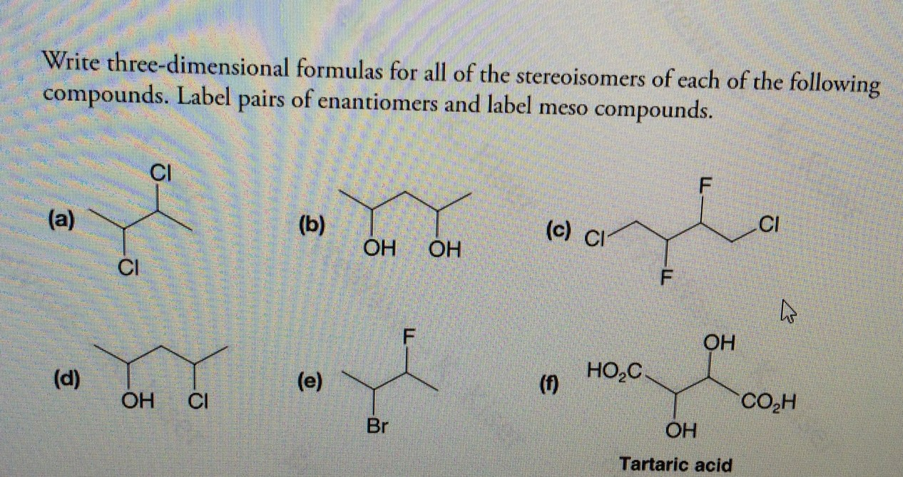 Solved Write three-dimensional formulas for all of the | Chegg.com