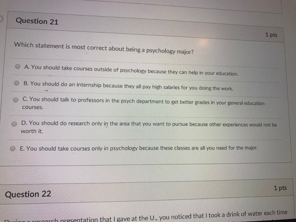 Solved I Question 21 1 Pts Which Statement Is Most Correct Chegg