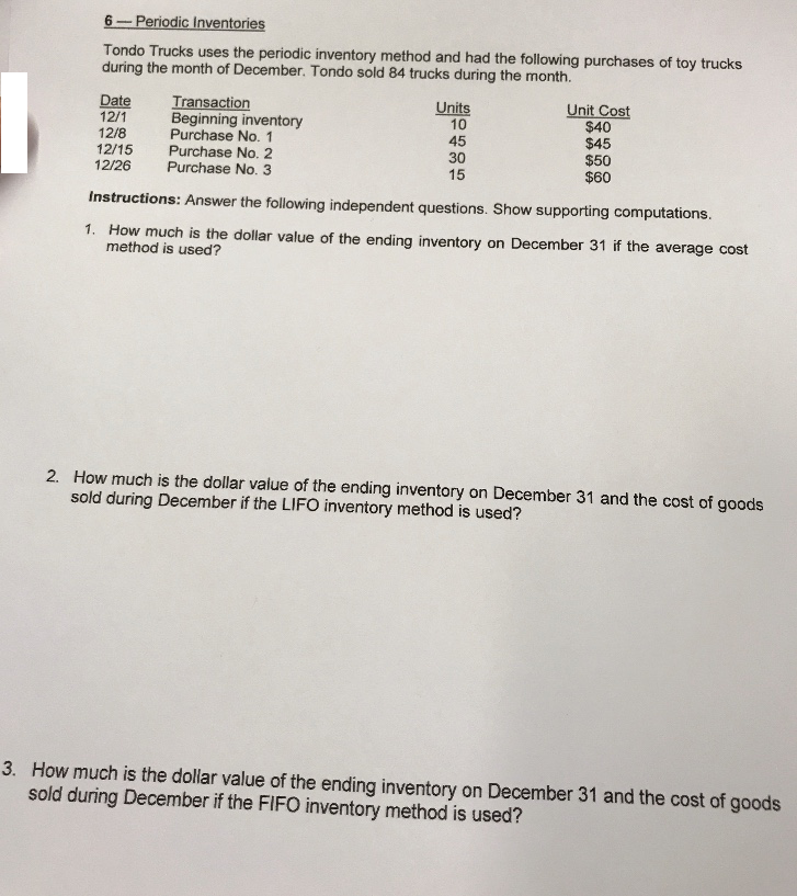 Solved Inventory Method And Had The Following Purchases Of | Chegg.com