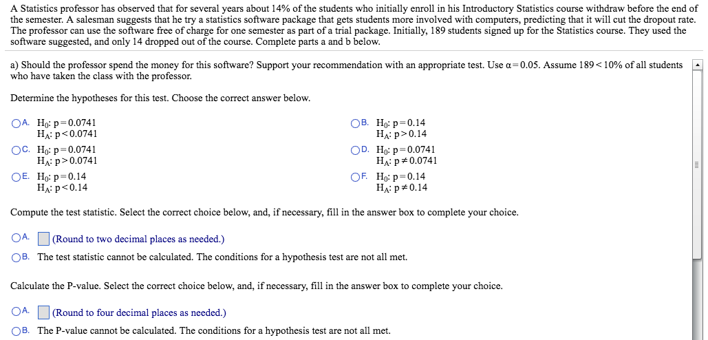 Solved A Statistics professor has observed that for several | Chegg.com