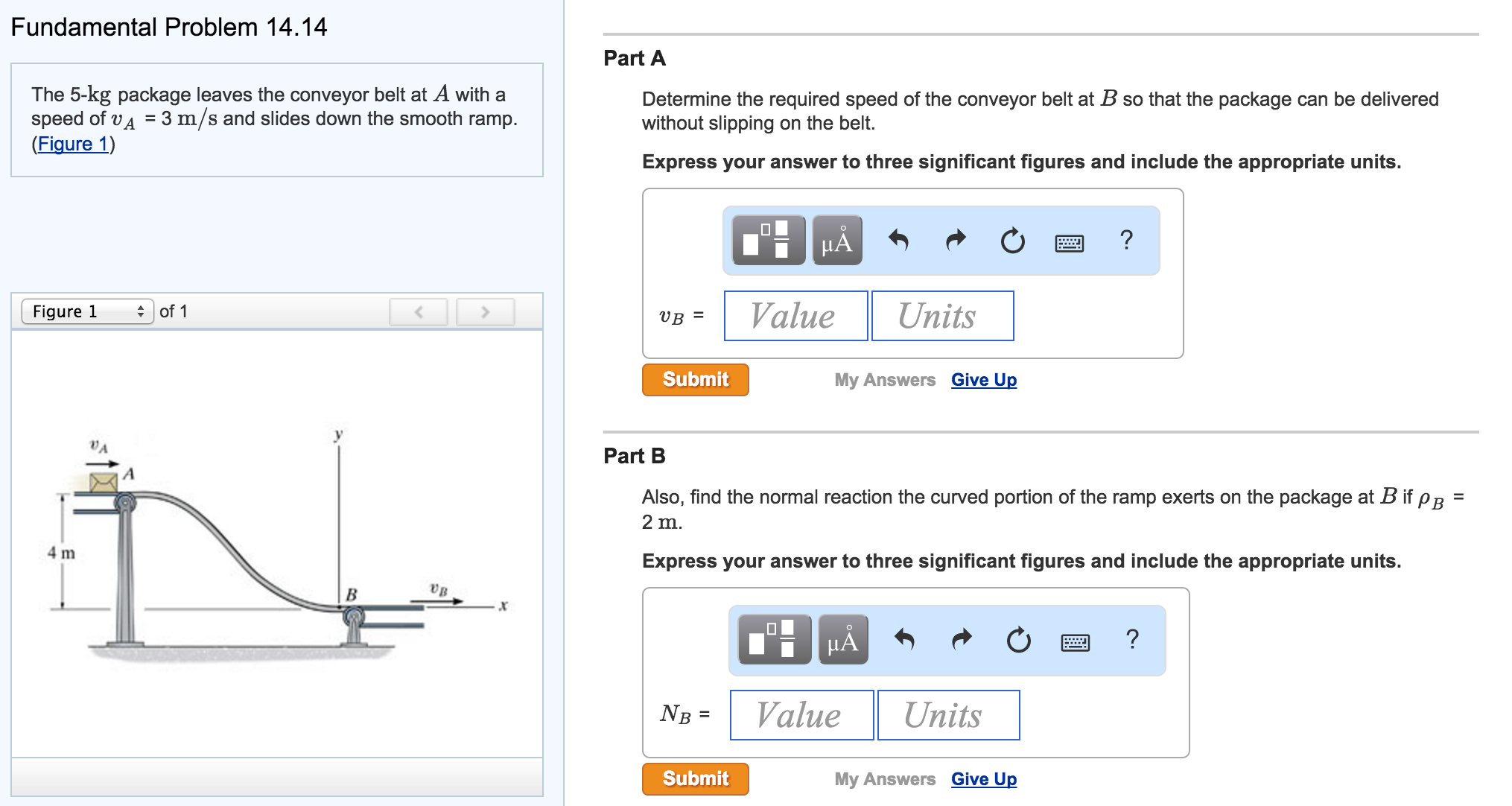 Solved The 5kg package leaves the conveyor belt at A with a