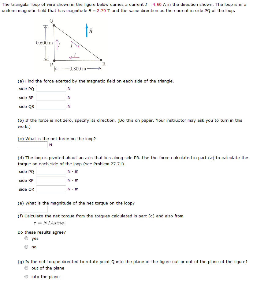 Solved The triangular loop of wire shown in the figure below | Chegg.com