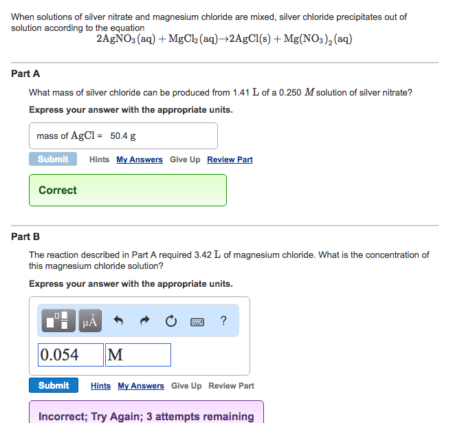 Solved When solutions of silver nitrate and magnesium