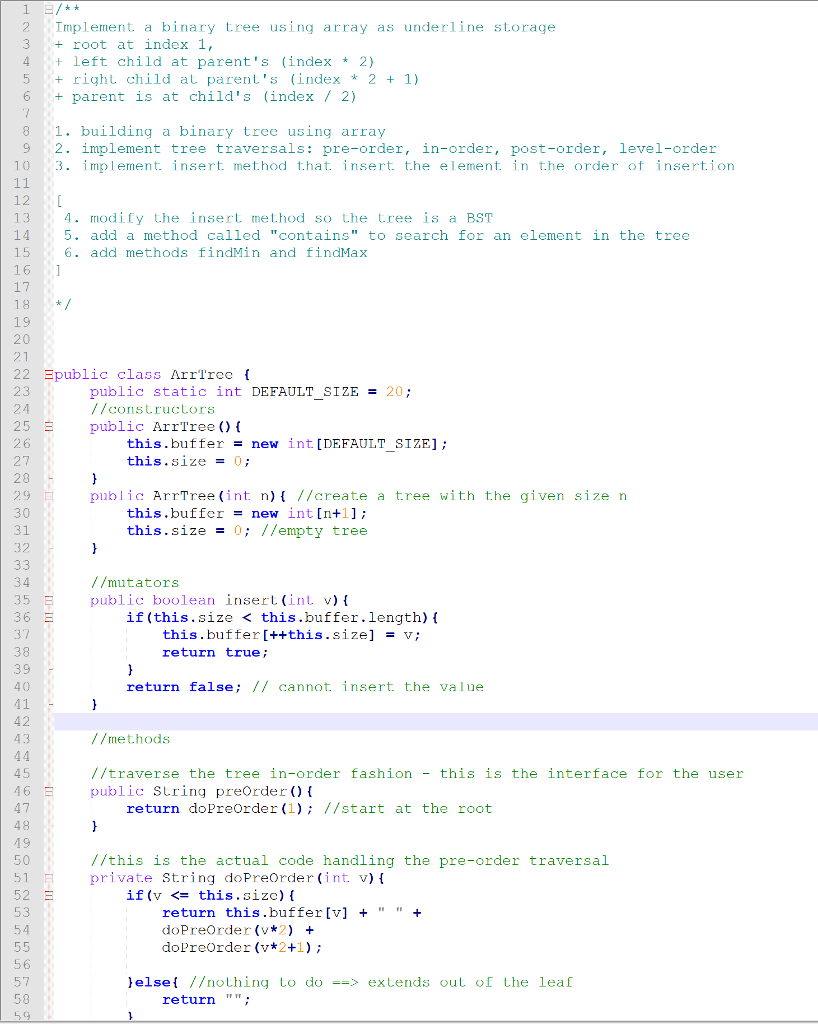 Solved 2 Implement a binary tree using array as underline | Chegg.com