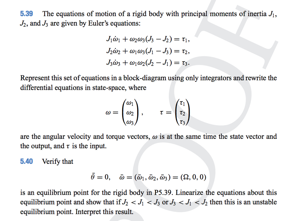 Solved The equations of motion of a rigid body with | Chegg.com