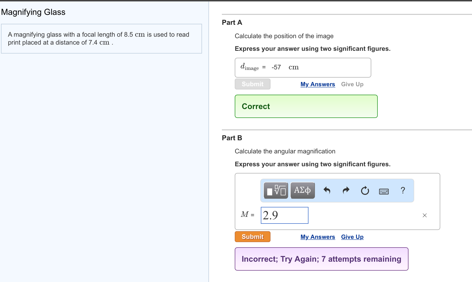Solved Magnifying Glass A magnifying glass with a focal