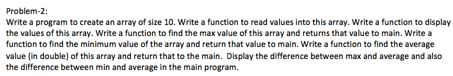 Solved Write a program to create an array of size 10. Write | Chegg.com