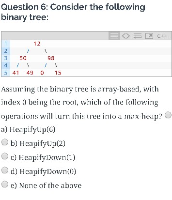 Solved Assuming the binary tree is array-based, with index 0 | Chegg.com