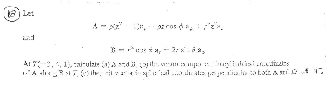 Solved (18)Let A = p(z^2 - 1)ap - pz cos phi aphi + p^2z^2az | Chegg.com