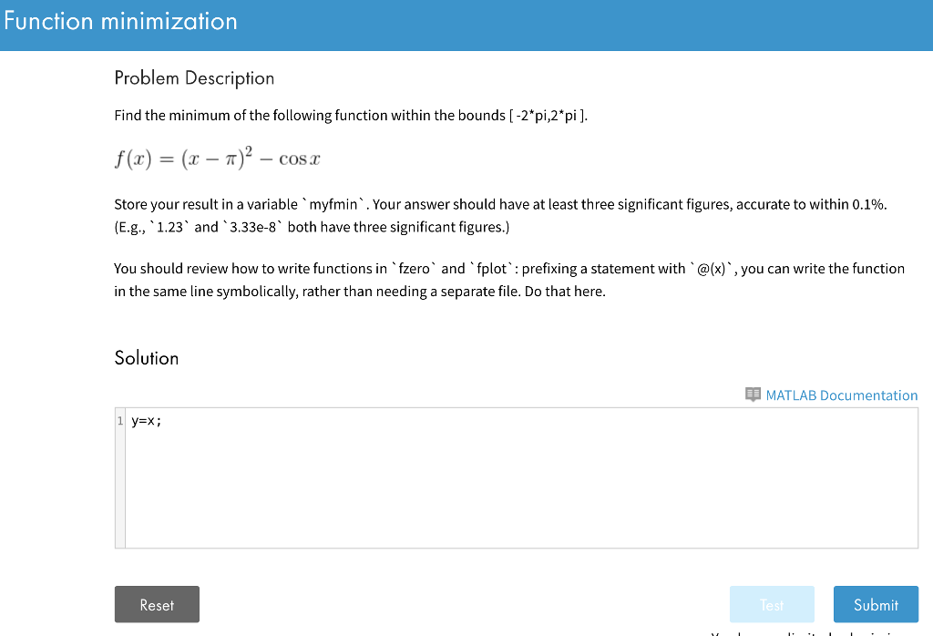 Solved Function minimization Problem Description Find the | Chegg.com
