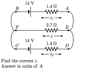 Solved Find the current i. Answer in units of A | Chegg.com