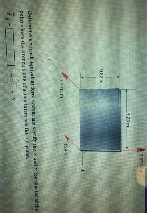 Determine a wrench equivalent force system and | Chegg.com