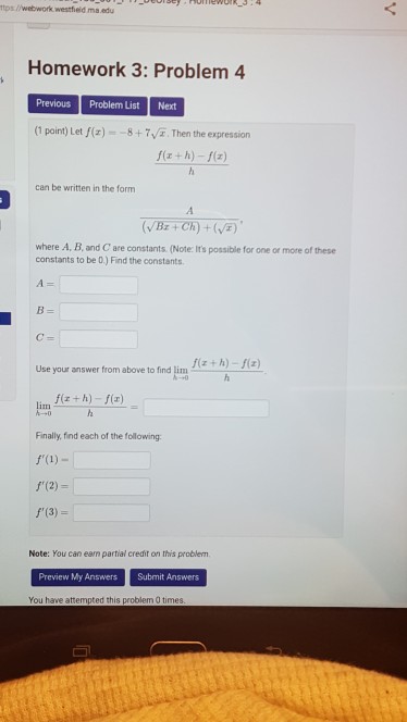 Solved Homework 3: Problem 4 Previous Problem List Next (1 | Chegg.com