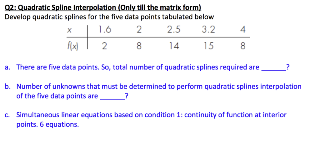 Quadratic Splines