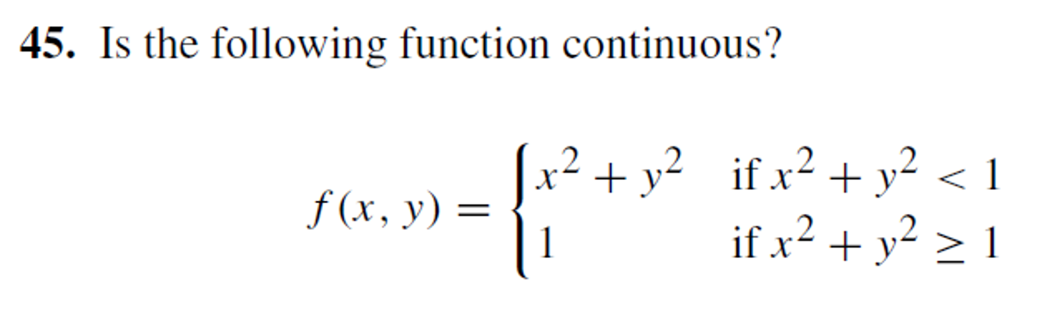 Solved Is The Following Function Continuous? F (x, Y) = 