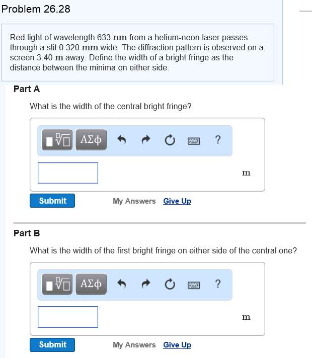 Solved Red light of wavelength 633 nm from a heliumneon