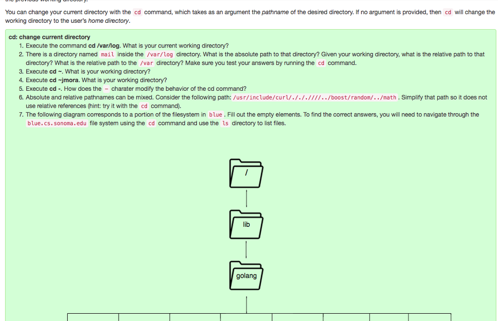 Solved Unix File System/DIrectory Help. Please Answer The | Chegg.com