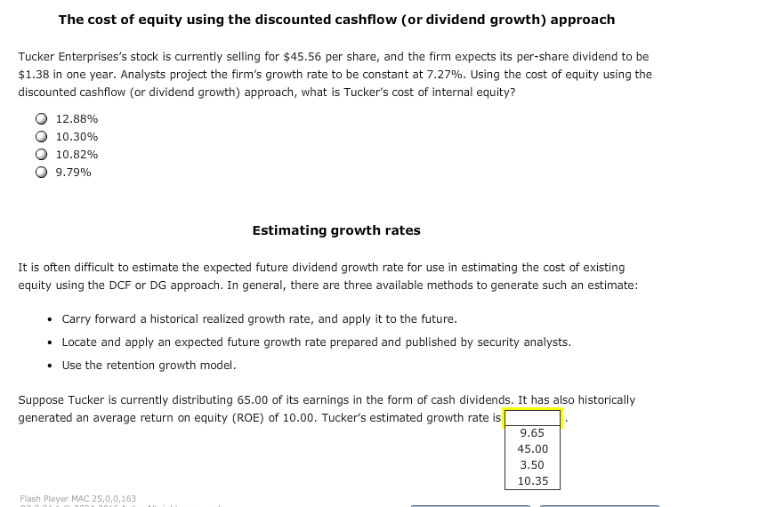 Solved Tucker Enterprises's stock is currently selling for