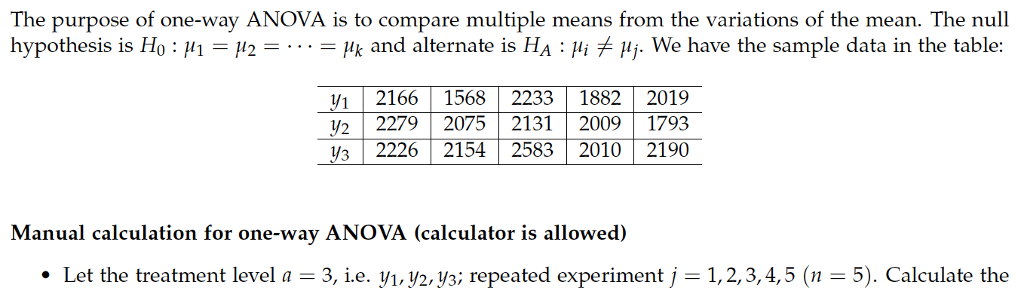 One way online anova calculator