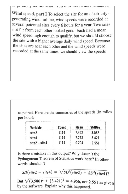 Solved Wind speed, part I To select the site for an | Chegg.com