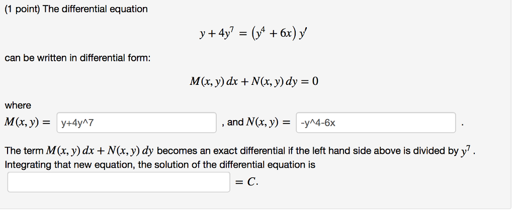 y = 4 - 6x