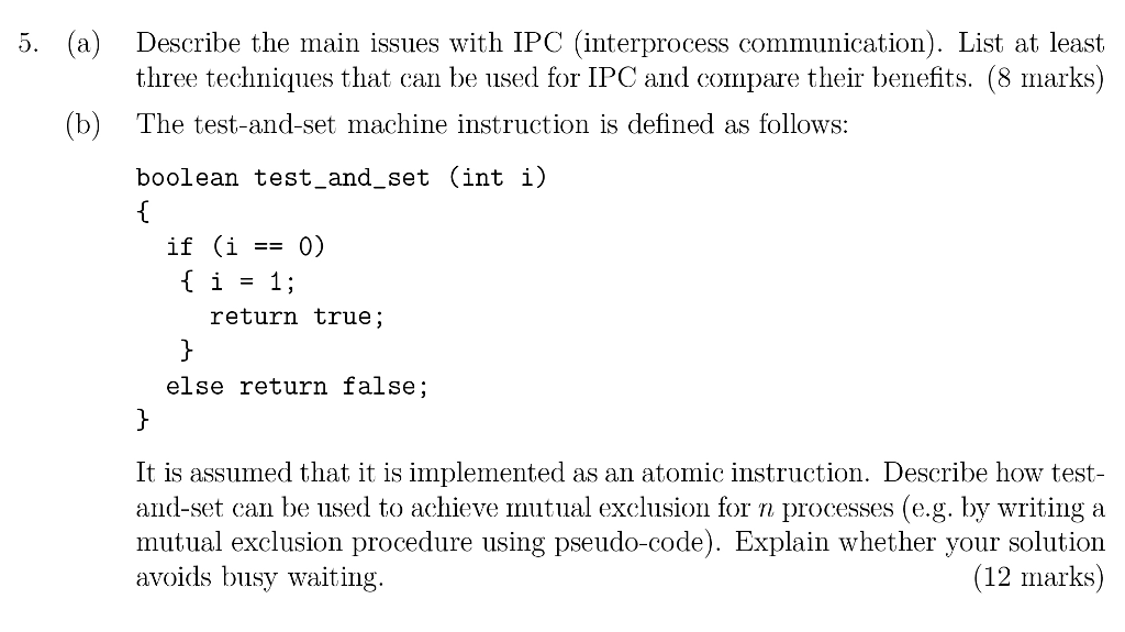 Solved Describe the main issues with IPC (interprocess | Chegg.com