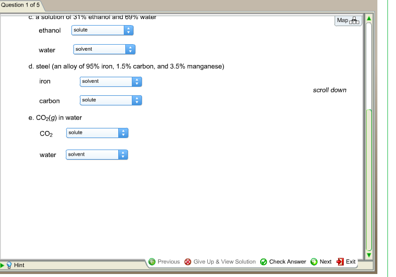 Solved Identify the solute and solvent in each of the | Chegg.com