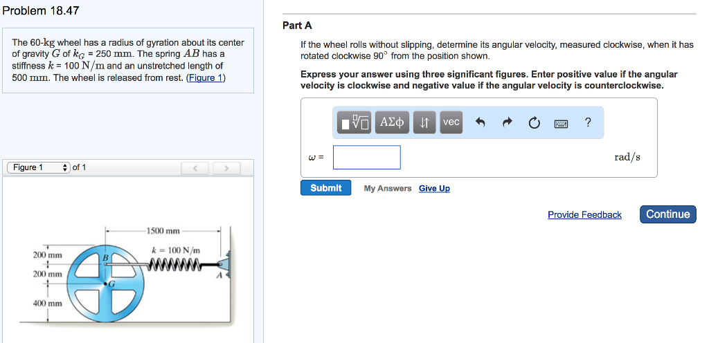 Solved Problem 18.47 Part A The 60-kg wheel has a radius of | Chegg.com