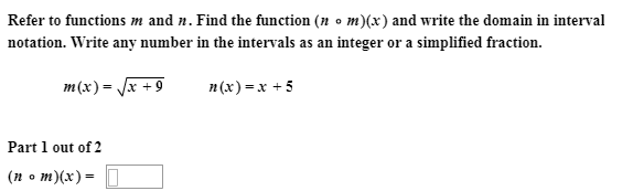 Solved Refer to functions m and n. Find the function | Chegg.com