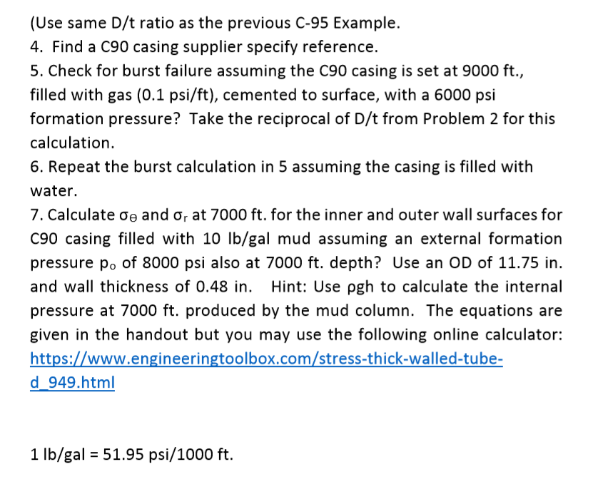 Casing Collapse Example H40 Casing Yield Strength
